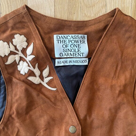 NWT | Dancassab x Free People Brown Embroidered Leather Suede Vest XS - $700 - Picture 2 of 4